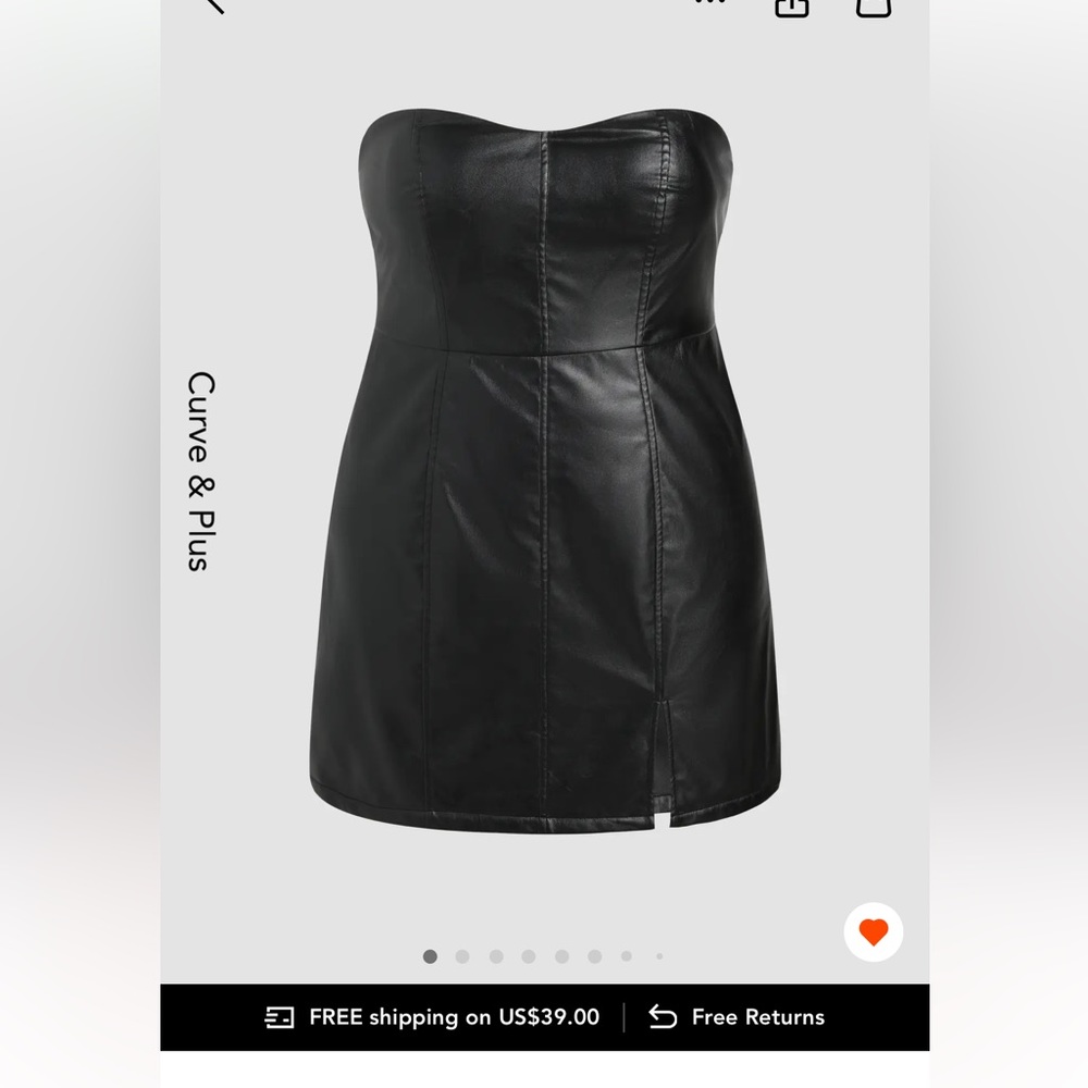 Cider Faux Leather Mini Dress - Curve and Plus
